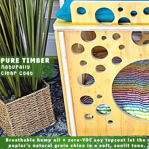 cat condos lunar lounge pure timber closeup