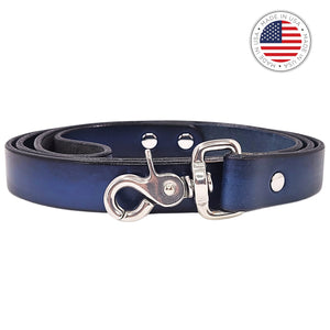 leather dog collar blue toe beans