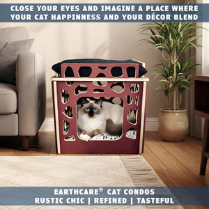 rustic chic refined tasteful cat condos by toe beans