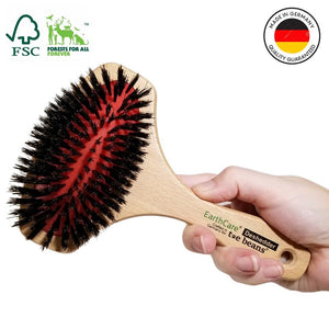 Dog brush with natural boar bristles, made in Germany for toe beans