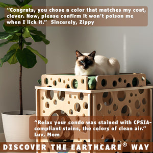 cat condos us made lunar lounge pure timber by toe beans