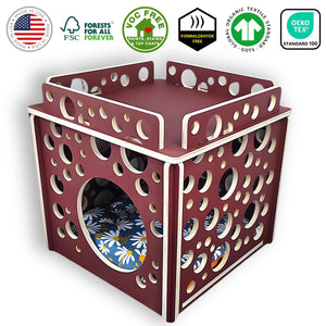 cat condos us made lunar rustic red