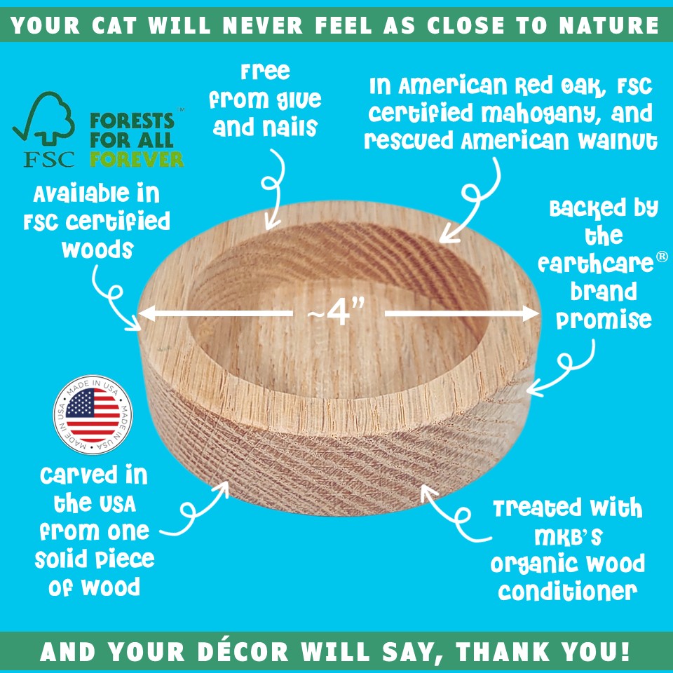 cat grass wood growing container