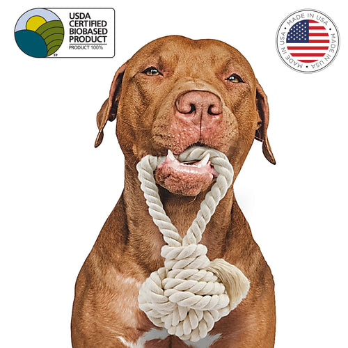 Dog Rope Toy | The Tug & Toss | Made in The USA with 100% US Cotton