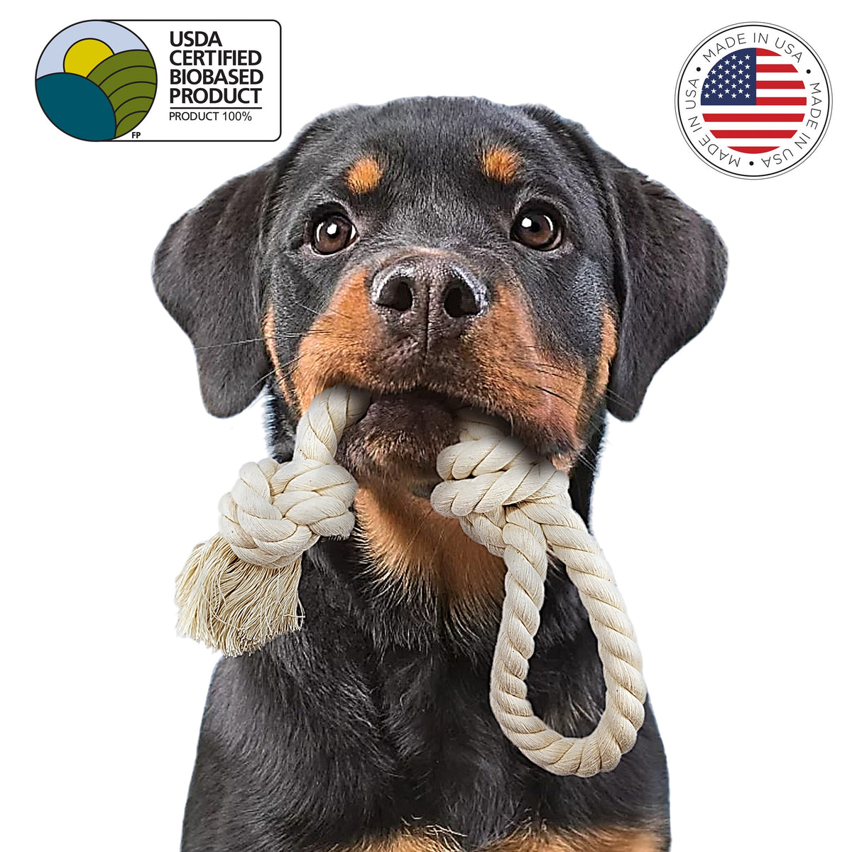 Dog Rope Toy | The Tug & Pull 2K | Made in The USA with 100% US Cotton