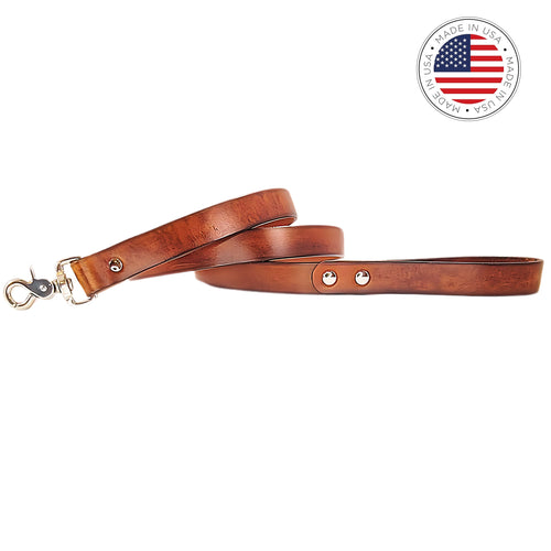 Leather Dog Collar Leash | Full Grain Spanish Leather | Made in the USA