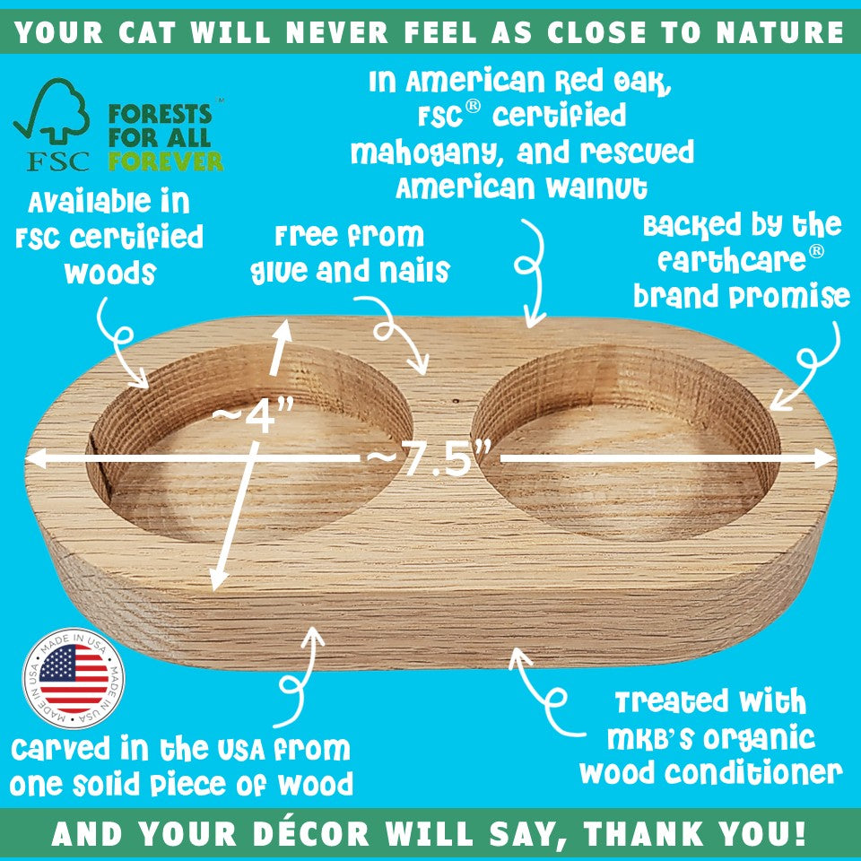 organic cat grass wood growing container