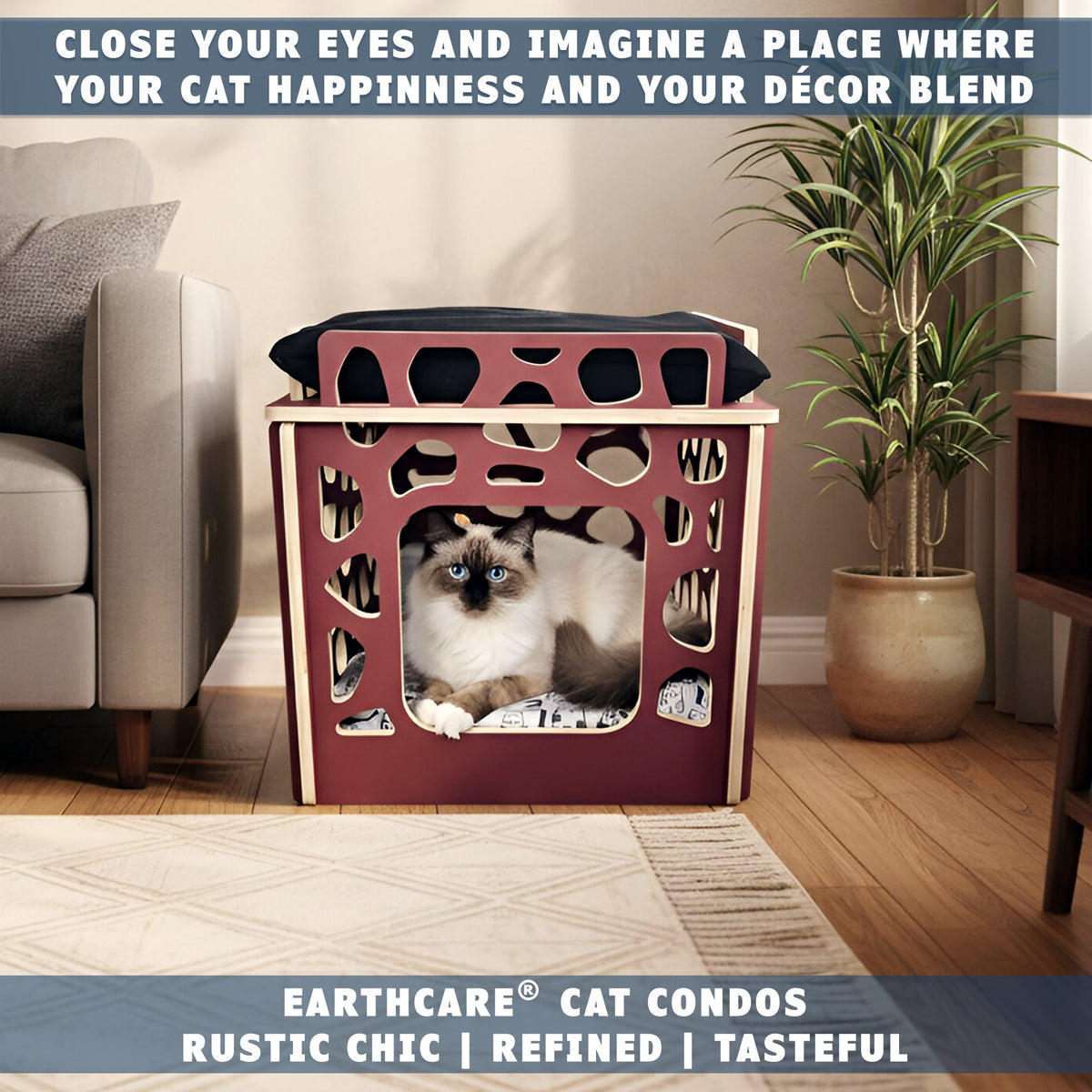 rustic chic refined tasteful cat condos by toe beans