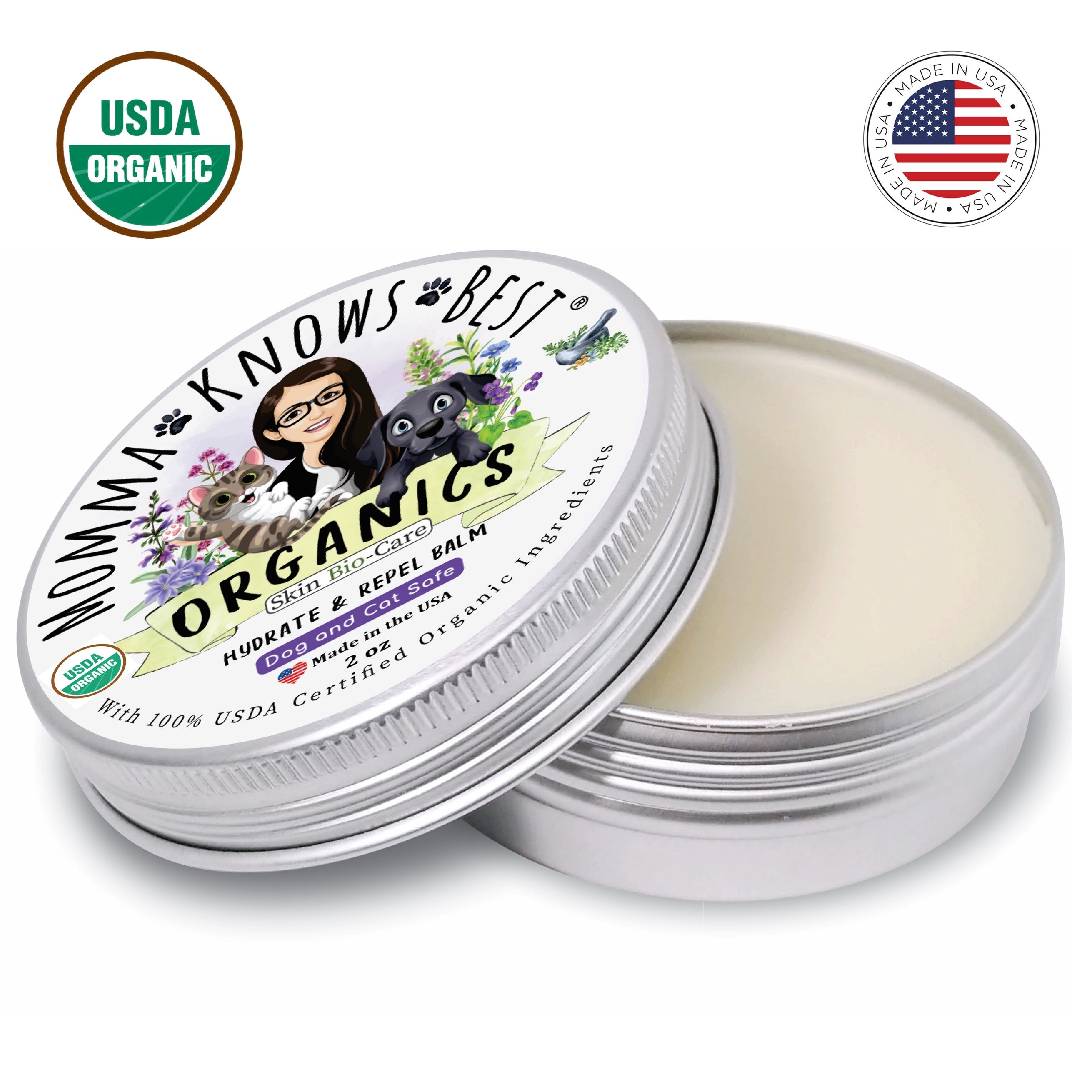 Organic paw & fur balm hydrate & repel by Momma Knows Best